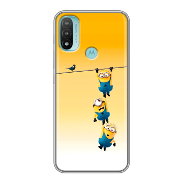 Силиконовый чехол на Motorola Moto E20 с принтом Миньоны