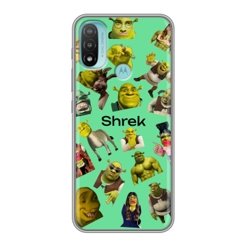 Силиконовый чехол на Motorola Moto E20 с принтом Шрек Shrek Силиконовый чехол на Motorola Moto E20 с принтом Шрек Shrek