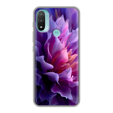 Силиконовый чехол на Motorola Moto E20 с принтом женский цветы