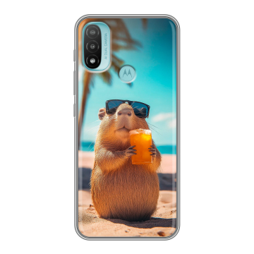 Силиконовый чехол на Motorola Moto E20 с принтом Капибара