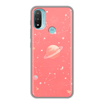 Силиконовый чехол на Motorola Moto E20 с принтом Розовый космос Силиконовый чехол на Motorola Moto E20 с принтом Розовый космос