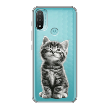 Силиконовый чехол на Motorola Moto E20 с принтом Котенок