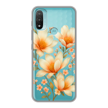 Силиконовый чехол на Motorola Moto E20 с принтом Цветы Силиконовый чехол на Motorola Moto E20 с принтом Цветы
