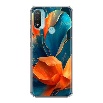 Силиконовый чехол на Motorola Moto E20 с принтом Цветы Силиконовый чехол на Motorola Moto E20 с принтом Цветы