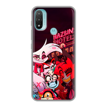 Силиконовый чехол на Motorola Moto E20 с принтом Hazbin Hotel Отель Хазбин