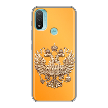 Силиконовый чехол на Motorola Moto E20 с принтом Герб Флаг России Силиконовый чехол на Motorola Moto E20 с принтом Герб Флаг России