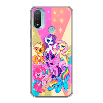 Силиконовый чехол на Motorola Moto E20 с принтом My little pony Дружба чудо