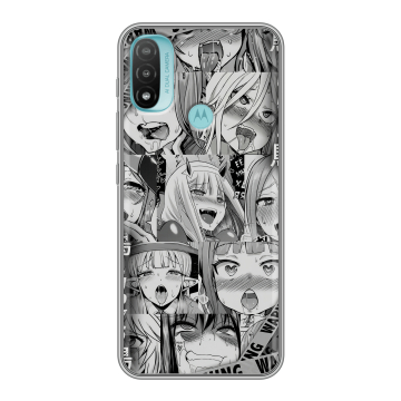 Силиконовый чехол на Motorola Moto E20 с принтом Ahegao Ахегао Аниме Силиконовый чехол на Motorola Moto E20 с принтом Ahegao Ахегао Аниме