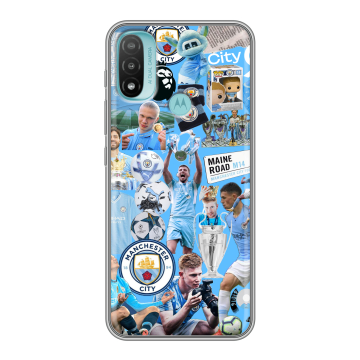 Силиконовый чехол на Motorola Moto E20 с принтом Man City Манчестер Сити Силиконовый чехол на Motorola Moto E20 с принтом Man City Манчестер Сити