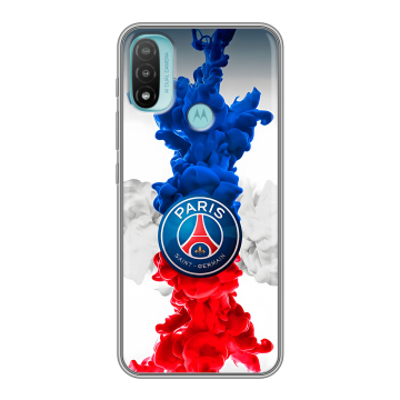 Силиконовый чехол на Motorola Moto E20 с принтом PSG ПСЖ Силиконовый чехол на Motorola Moto E20 с принтом PSG ПСЖ