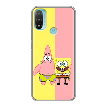 Силиконовый чехол на Motorola Moto E20 с принтом Спанч боб Спанчбоб