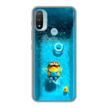 Силиконовый чехол на Motorola Moto E20 с принтом Миньоны