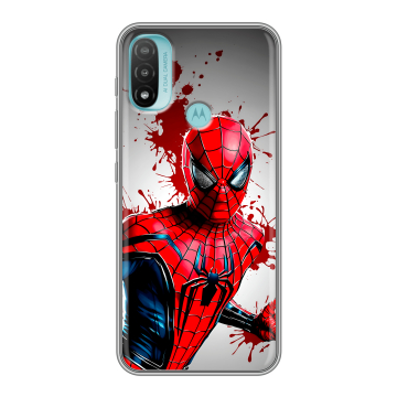 Силиконовый чехол на Motorola Moto E20 с принтом Spiderman Человек паук
