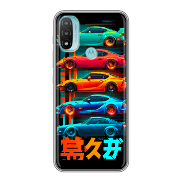 Силиконовый чехол на Motorola Moto E20 с принтом машины тачки Силиконовый чехол на Motorola Moto E20 с принтом машины тачки