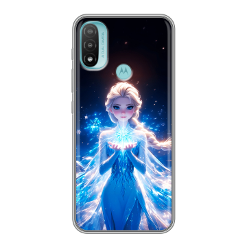 Силиконовый чехол на Motorola Moto E20 с принтом Холодное сердце Frozen