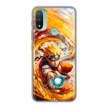Силиконовый чехол на Motorola Moto E20 с принтом Аниме Наруто Naruto