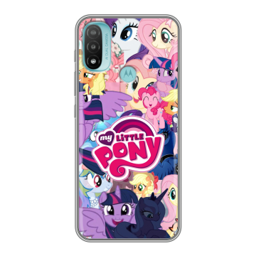 Силиконовый чехол на Motorola Moto E20 с принтом My little pony Дружба чудо Силиконовый чехол на Motorola Moto E20 с принтом My little pony Дружба чудо