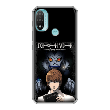 Силиконовый чехол на Motorola Moto E20 с принтом Death note Тетрадь смерти Силиконовый чехол на Motorola Moto E20 с принтом Death note Тетрадь смерти