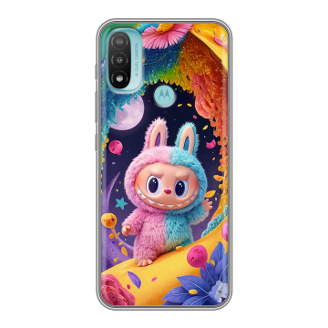Силиконовый чехол на Motorola Moto E20 с принтом Labubu Лабубу