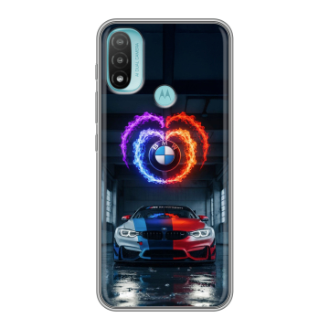 Силиконовый чехол на Motorola Moto E20 с принтом BMW БМВ