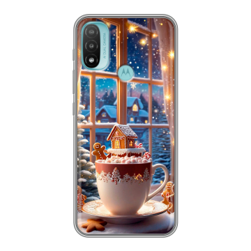 Силиконовый чехол на Motorola Moto E20 с принтом Новый год Силиконовый чехол на Motorola Moto E20 с принтом Новый год