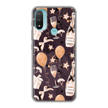 Силиконовый чехол на Motorola Moto E20 с принтом Новый год Силиконовый чехол на Motorola Moto E20 с принтом Новый год