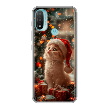 Силиконовый чехол на Motorola Moto E20 с принтом Новый год Силиконовый чехол на Motorola Moto E20 с принтом Новый год