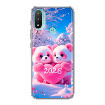 Силиконовый чехол на Motorola Moto E20 с принтом Новый год Силиконовый чехол на Motorola Moto E20 с принтом Новый год