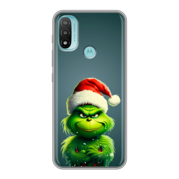 Силиконовый чехол на Motorola Moto E20 с принтом Новый год