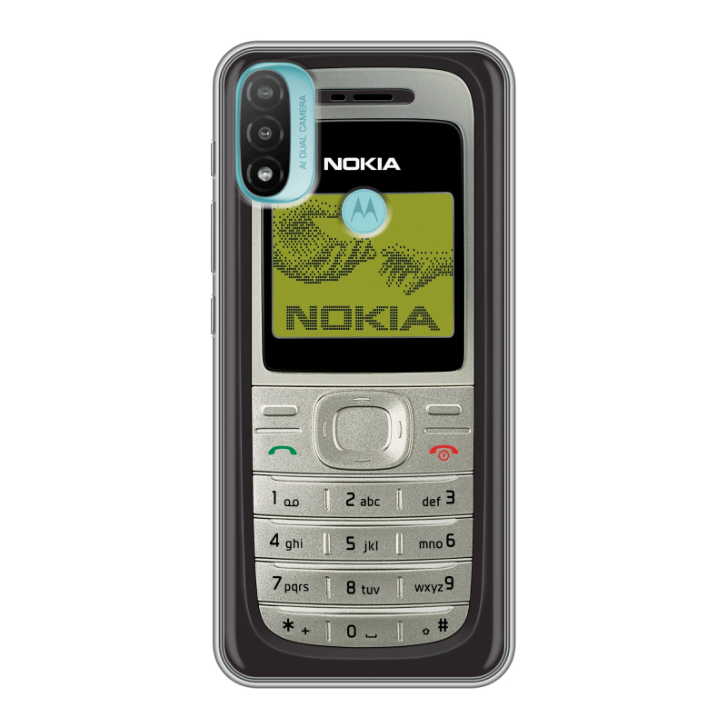 Силиконовый чехол на Motorola Moto E20 с принтом Ретро Нокия Силиконовый чехол на Motorola Moto E20 с принтом Ретро Нокия