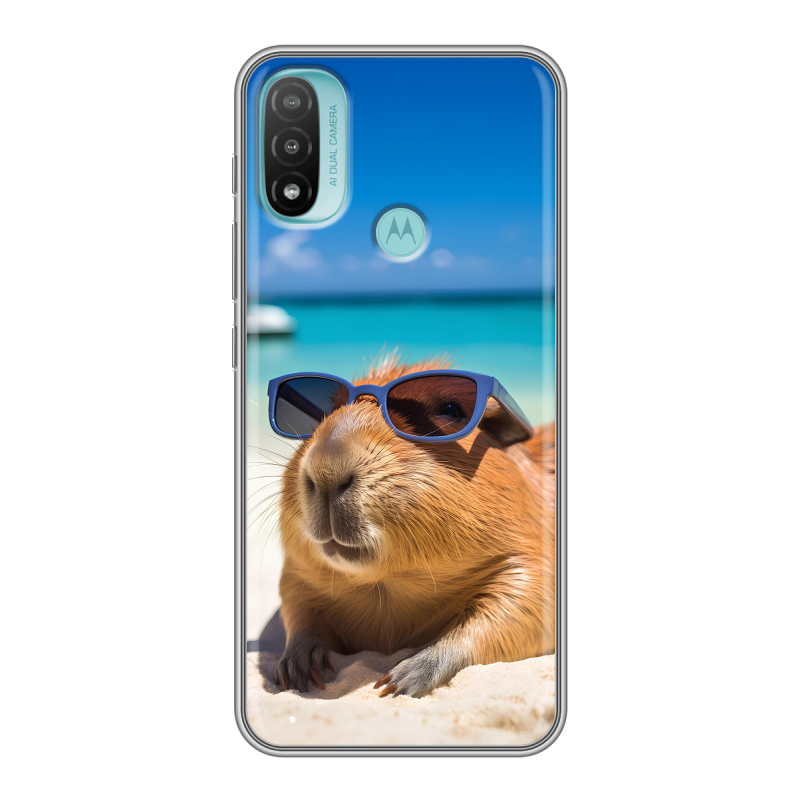 Силиконовый чехол на Motorola Moto E20 с принтом Капибара Силиконовый чехол на Motorola Moto E20 с принтом Капибара