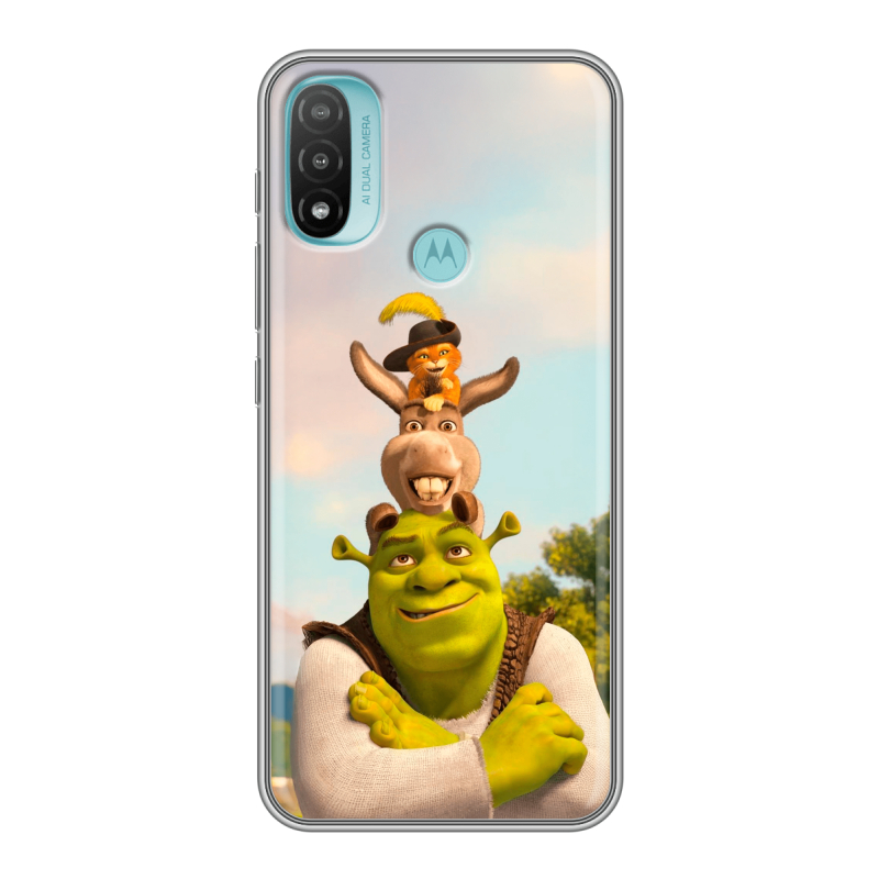 Силиконовый чехол на Motorola Moto E20 с принтом Шрек Shrek Силиконовый чехол на Motorola Moto E20 с принтом Шрек Shrek