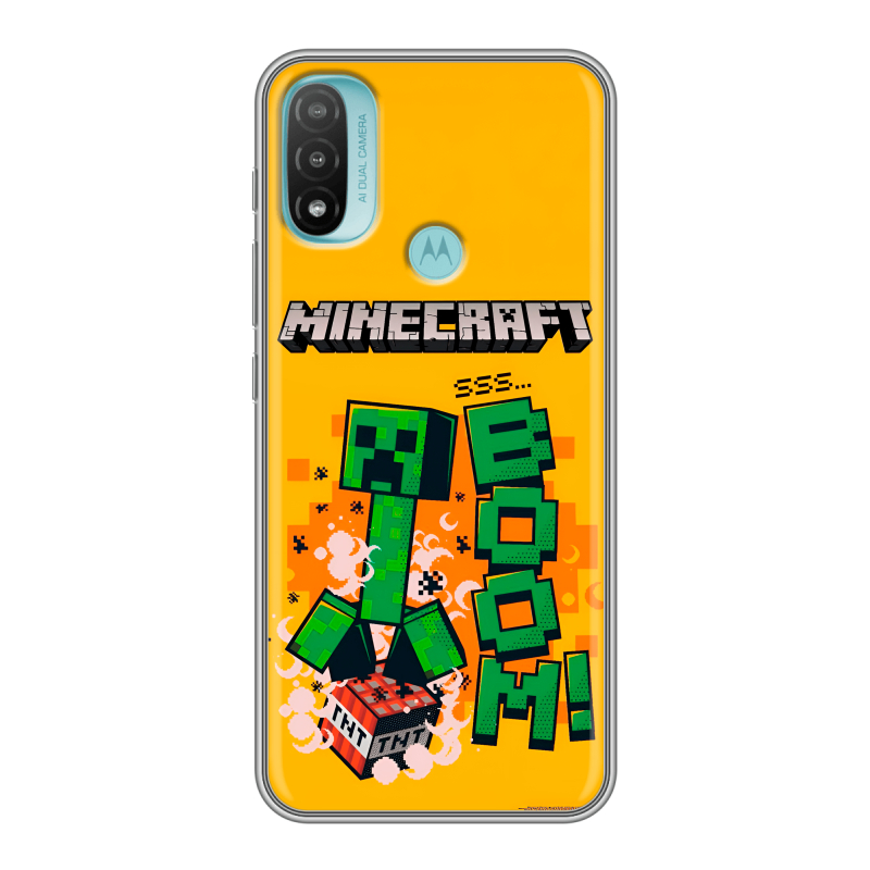 Силиконовый чехол на Motorola Moto E20 с принтом Майнкрафт Minecraft Силиконовый чехол на Motorola Moto E20 с принтом Майнкрафт Minecraft