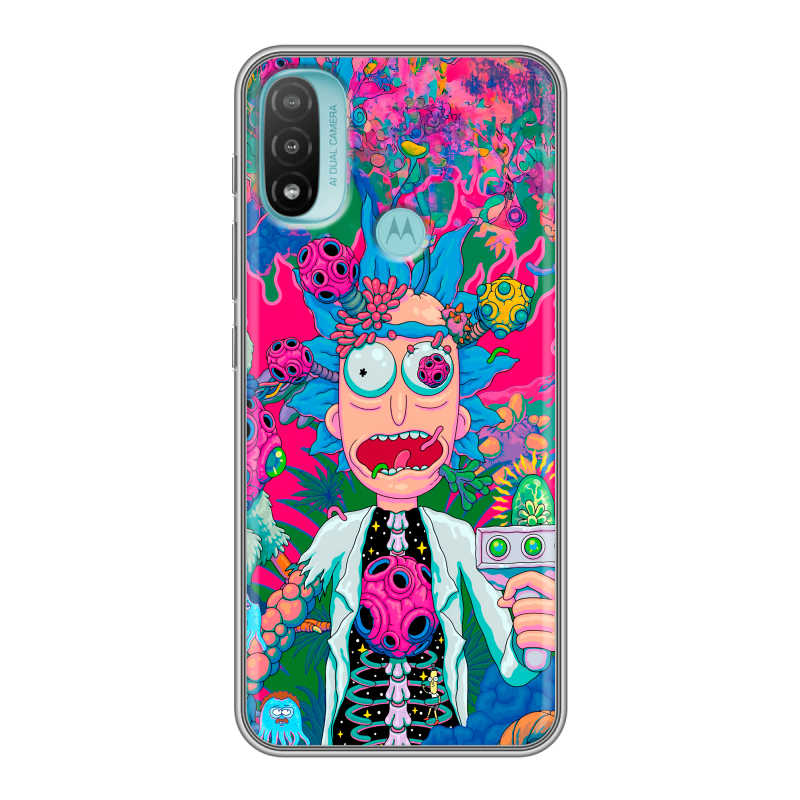 Силиконовый чехол на Motorola Moto E20 с принтом Рик и Морти Rick Morty Силиконовый чехол на Motorola Moto E20 с принтом Рик и Морти Rick Morty