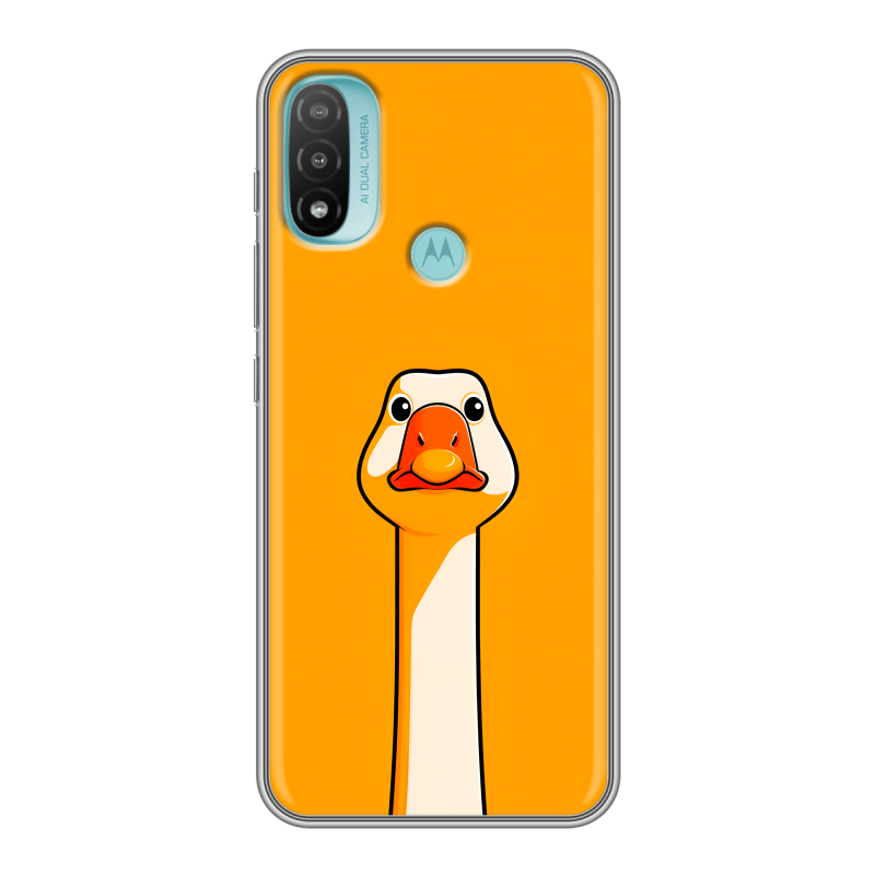 Силиконовый чехол на Motorola Moto E20 с принтом Смешная утка Силиконовый чехол на Motorola Moto E20 с принтом Смешная утка