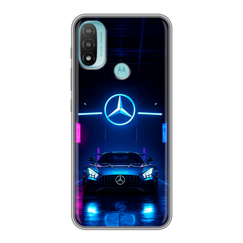 Силиконовый чехол на Motorola Moto E20 с принтом Mercedes Мерседес Силиконовый чехол на Motorola Moto E20 с принтом Mercedes Мерседес