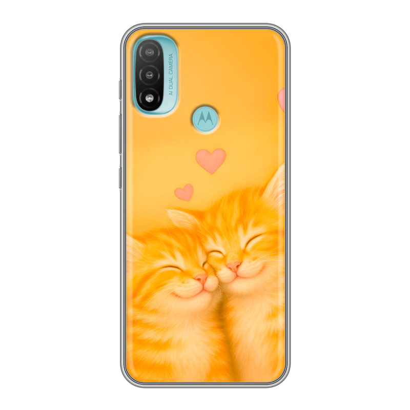 Силиконовый чехол на Motorola Moto E20 с принтом Милые котята Силиконовый чехол на Motorola Moto E20 с принтом Милые котята