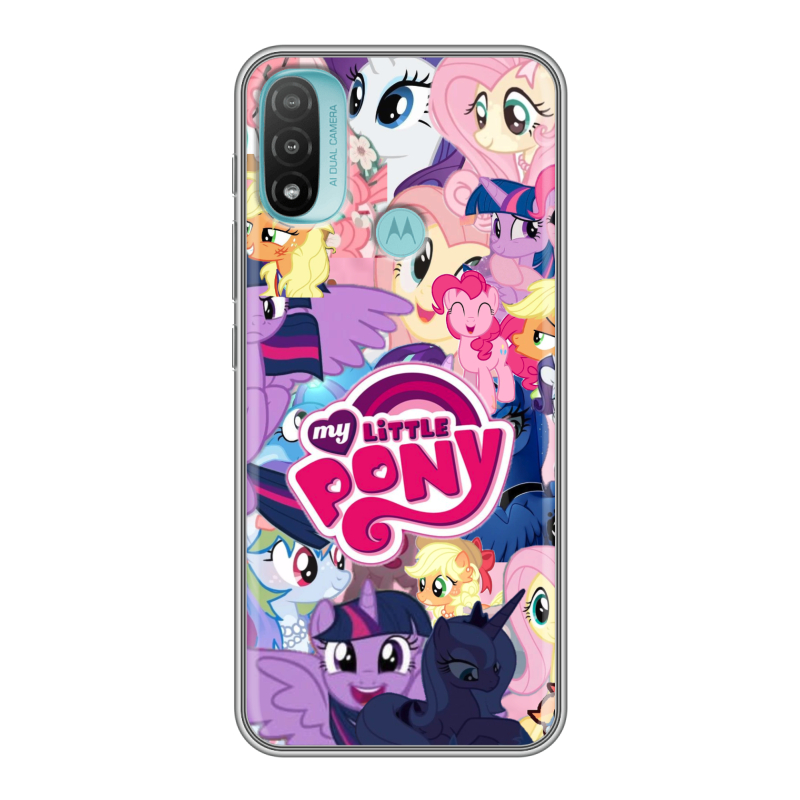 Силиконовый чехол на Motorola Moto E20 с принтом My little pony Дружба чудо Силиконовый чехол на Motorola Moto E20 с принтом My little pony Дружба чудо