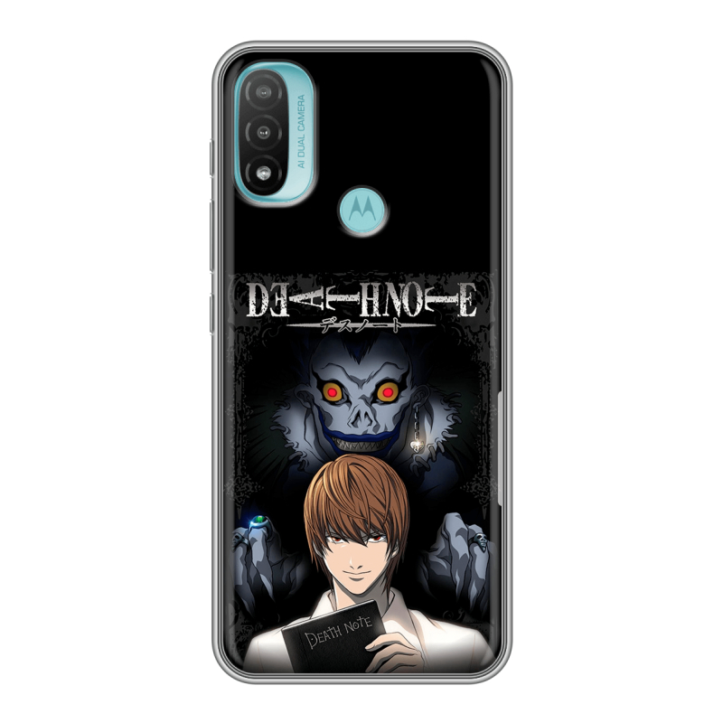 Силиконовый чехол на Motorola Moto E20 с принтом Death note Тетрадь смерти Силиконовый чехол на Motorola Moto E20 с принтом Death note Тетрадь смерти