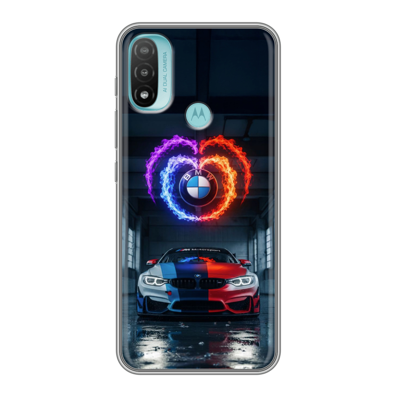 Силиконовый чехол на Motorola Moto E20 с принтом BMW БМВ Силиконовый чехол на Motorola Moto E20 с принтом BMW БМВ