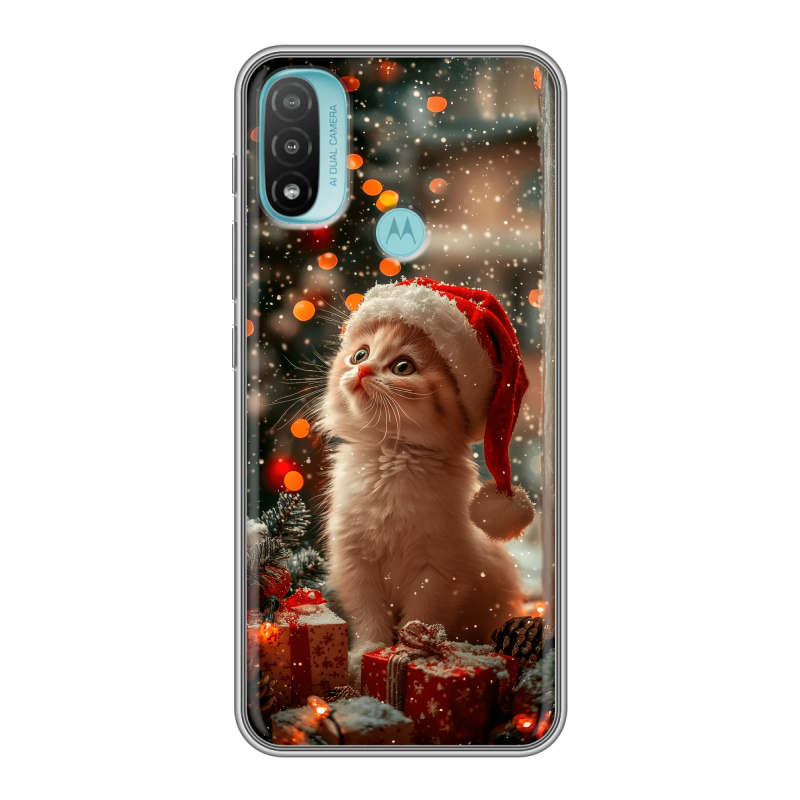 Силиконовый чехол на Motorola Moto E20 с принтом Новый год Силиконовый чехол на Motorola Moto E20 с принтом Новый год