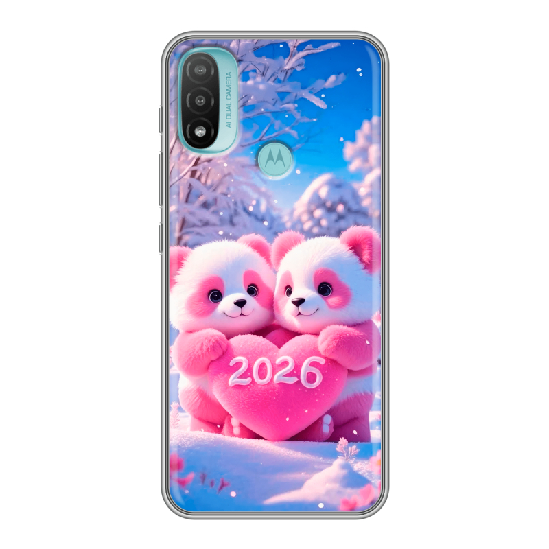 Силиконовый чехол на Motorola Moto E20 с принтом Новый год Силиконовый чехол на Motorola Moto E20 с принтом Новый год