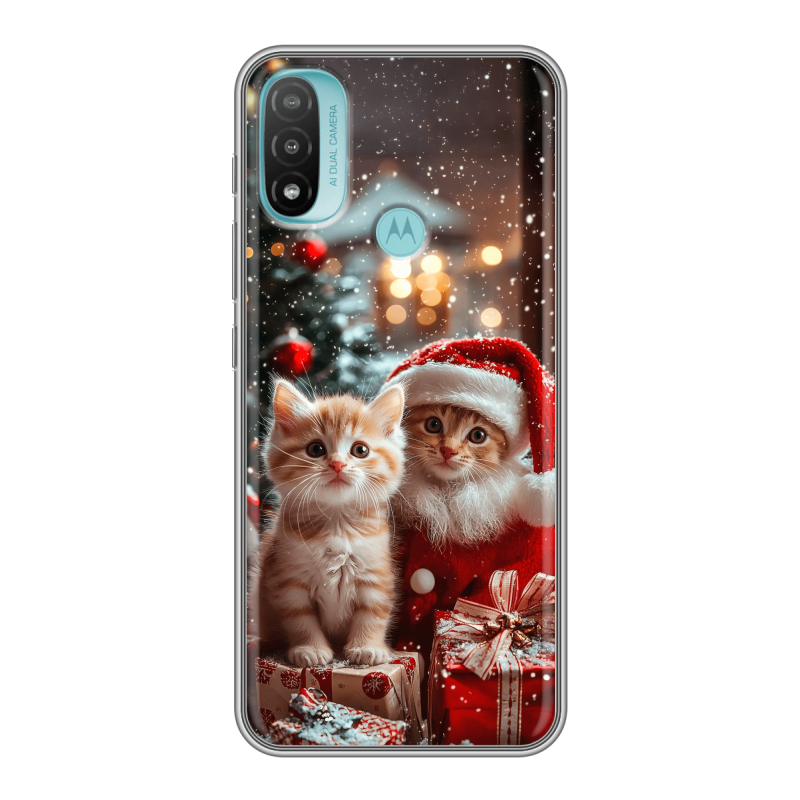Силиконовый чехол на Motorola Moto E20 с принтом Новый год Силиконовый чехол на Motorola Moto E20 с принтом Новый год