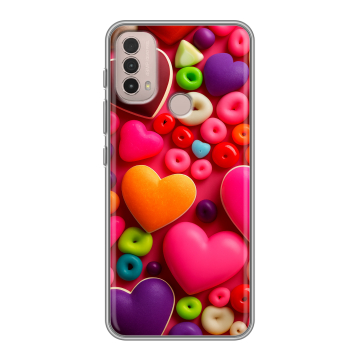 Силиконовый чехол на Lenovo K14 Plus с принтом Сердечки