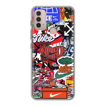 Силиконовый чехол на Lenovo K14 Plus с принтом Найк Nike яркий