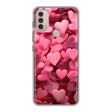 Силиконовый чехол на Lenovo K14 Plus с принтом розовые сердечки