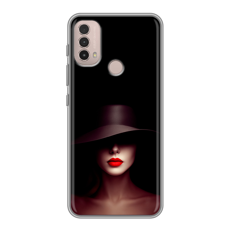 Силиконовый противоударный чехол на Lenovo K14 Plus с принтом Девушка в шляпе Силиконовый противоударный чехол на Lenovo K14 Plus с принтом Девушка в шляпе