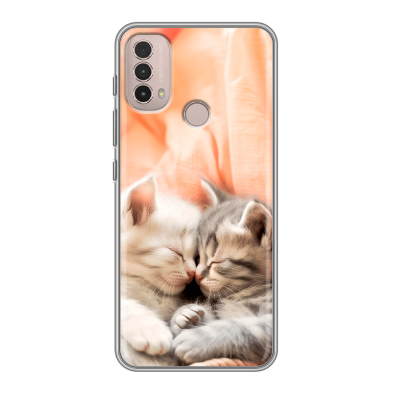 Силиконовый противоударный чехол на Lenovo K14 Plus с принтом Котята Силиконовый противоударный чехол на Lenovo K14 Plus с принтом Котята