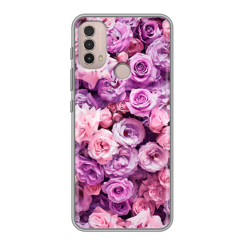 Силиконовый противоударный чехол на Lenovo K14 Plus с принтом лавандовые розы Силиконовый противоударный чехол на Lenovo K14 Plus с принтом лавандовые розы