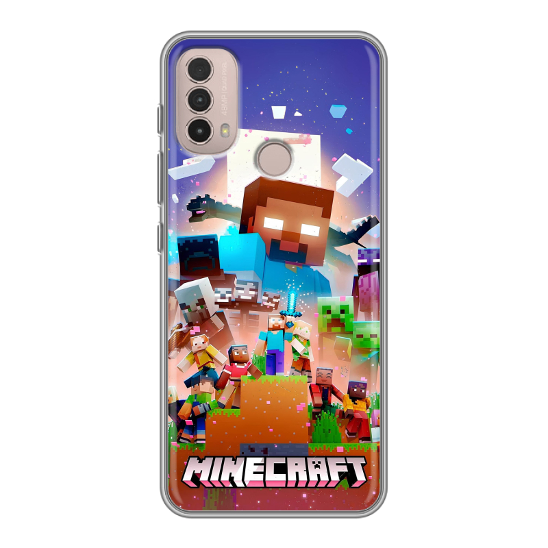 Силиконовый чехол на Lenovo K14 Plus с принтом Майнкрафт Minecraft Силиконовый чехол на Lenovo K14 Plus с принтом Майнкрафт Minecraft